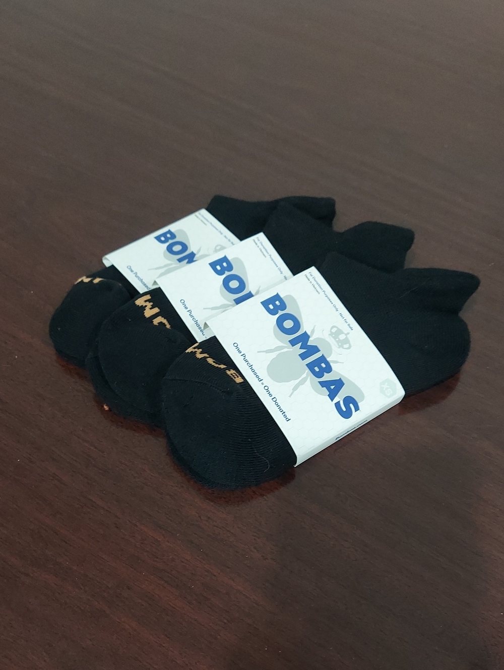 ❤️ Bombas No-Show XS Athletic Socks in Black (3-Pack)